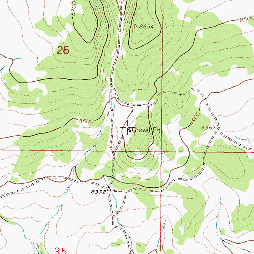 Topographic Map of Black Scoria Mine, NM