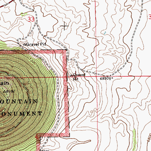 Topographic Map of Capulin Mountain, NM