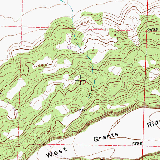 Topographic Map of United States Gypsum Perlite Mine, NM