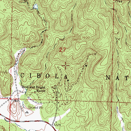 Topographic Map of Twenty-Seven Mine, NM