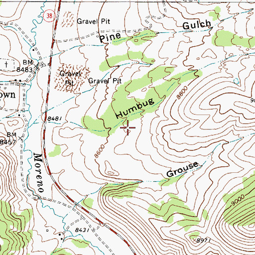 Topographic Map of Blue Bandana Reservation, NM