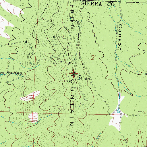 Topographic Map of Backslope, NM