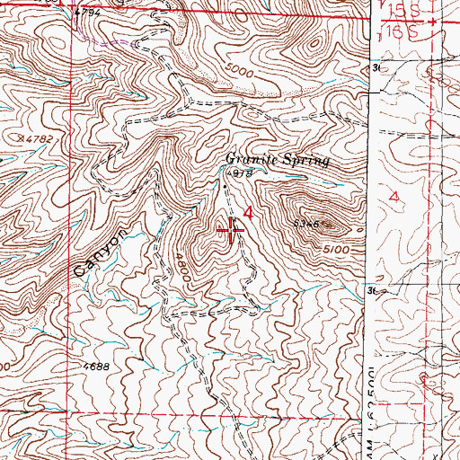 Topographic Map of Granite Peak, NM