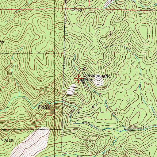 Topographic Map of Dreadnaught, NM
