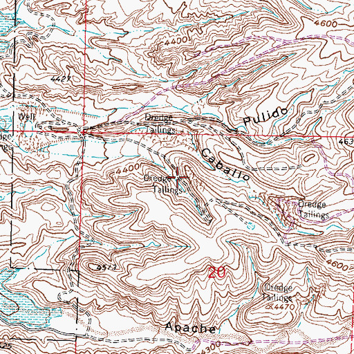 Topographic Map of Dredge Tailings 2, NM
