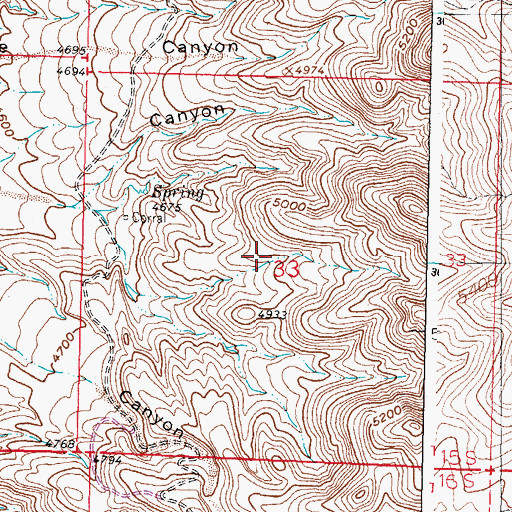 Topographic Map of Blondie Claims, NM