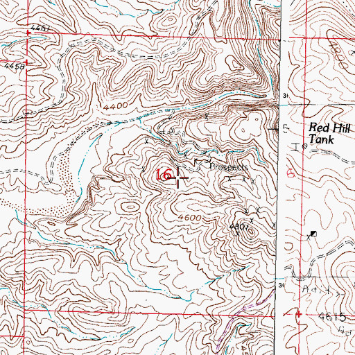 Topographic Map of Southern Caballo Mountains Section Sixteen, NM