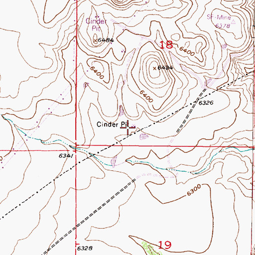 Topographic Map of La Cieniga Scoria, NM