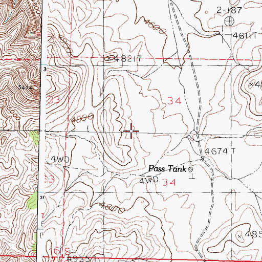 Topographic Map of Red Cloud Group, NM