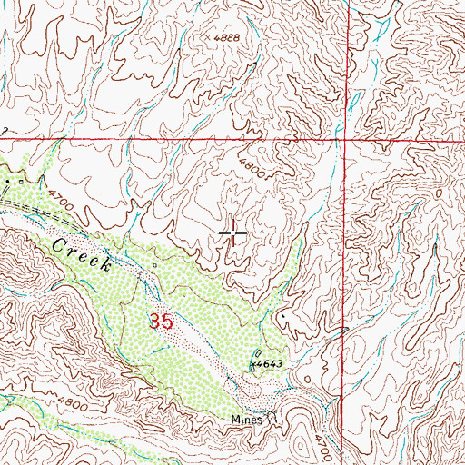 Topographic Map of Lucky Strike Mine, NM