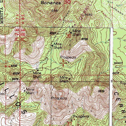 Topographic Map of Armington Mine, NM