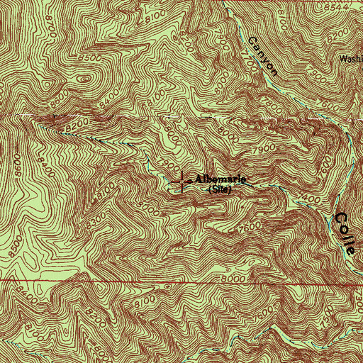 Topographic Map of Albemarle, NM