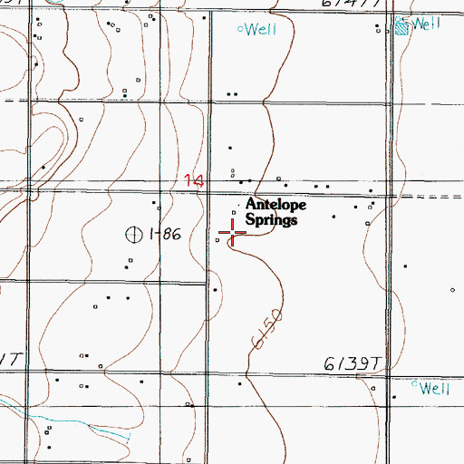 Topographic Map of Antelope Springs, NM