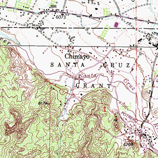Topographic Map of Arroyo de la Caada Ancha, NM