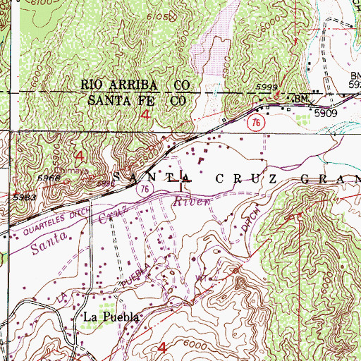 Topographic Map of Arroyo de la Morada, NM