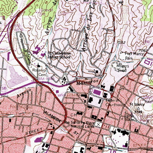Topographic Map of Arroyo de los Lovatos, NM
