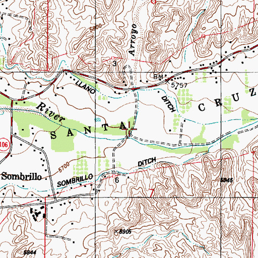 Topographic Map of Arroyo del Llano, NM