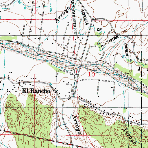 Topographic Map of Arroyo del Rancho, NM