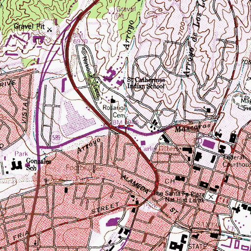Topographic Map of Arroyo del Rosario, NM