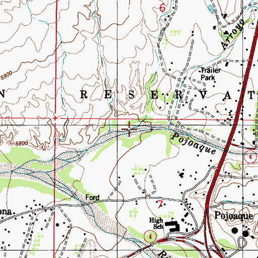Topographic Map of Arroyo las Jollas, NM