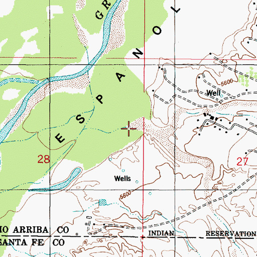 Topographic Map of Arroyo los Barrancos, NM