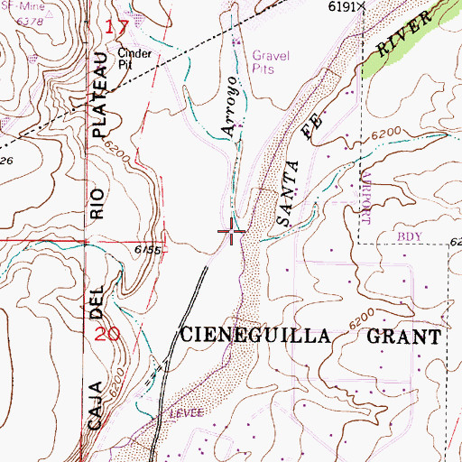 Topographic Map of Arroyo Calabasas, NM