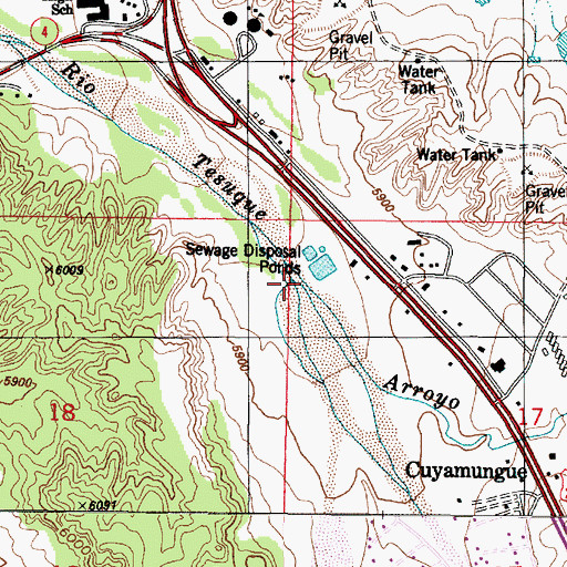 Topographic Map of Arroyo Cuyamungue, NM
