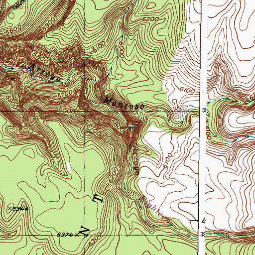 Topographic Map of Arroyo Eighteen, NM