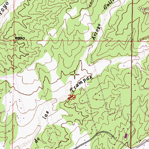 Topographic Map of Arroyo Gallinas, NM