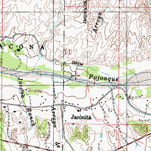 Topographic Map of Arroyo Gigante, NM