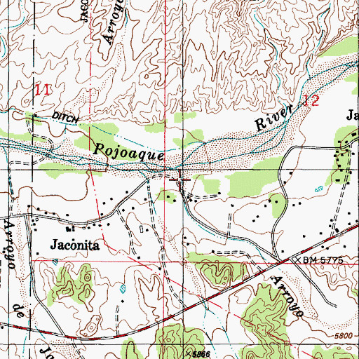 Topographic Map of Arroyo Jacona, NM