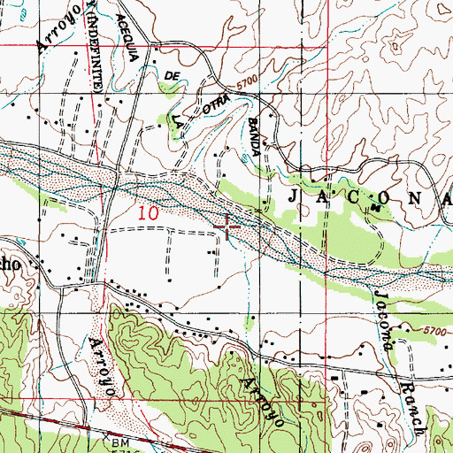 Topographic Map of Arroyo Manuela, NM