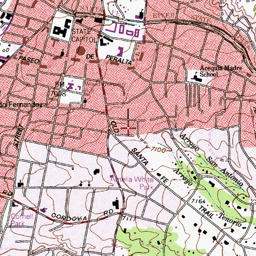 Topographic Map of Arroyo Tenorio, NM