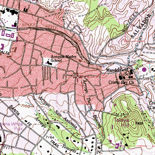 Topographic Map of Arroyo Tierra Blanca, NM