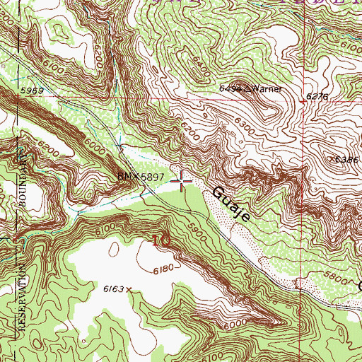 Topographic Map of Barrancas Canyon, NM