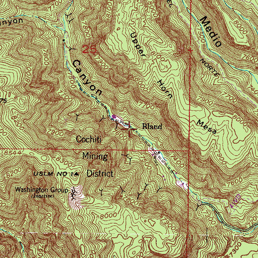 Topographic Map of Bland, NM