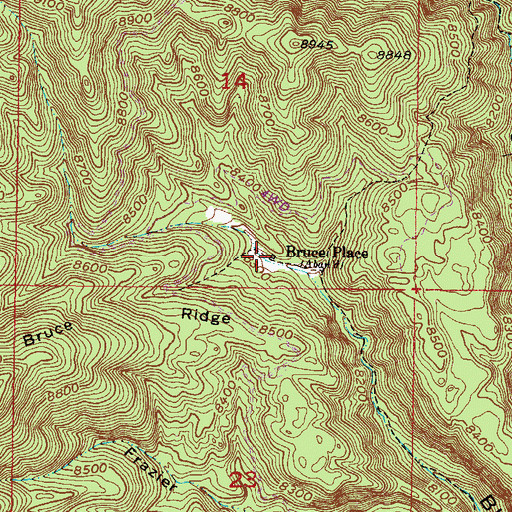 Topographic Map of Bruce Place (historical), NM