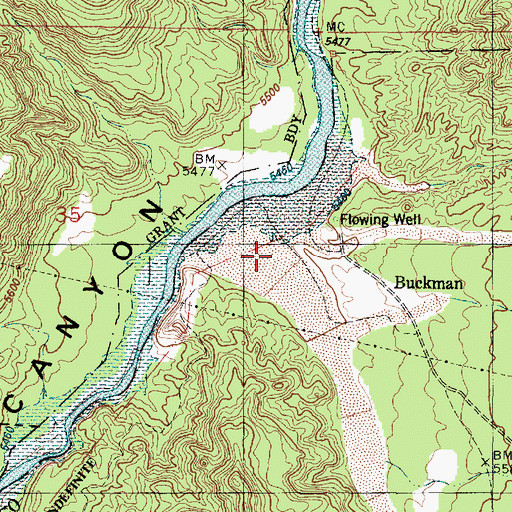 Topographic Map of Caja del Rio Canyon, NM
