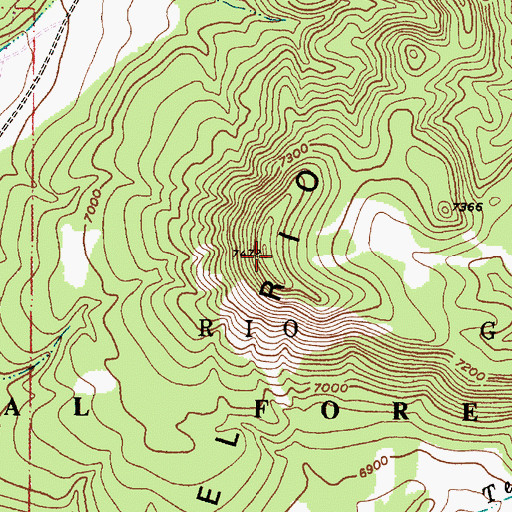 Topographic Map of Caja del Rio Plateau, NM