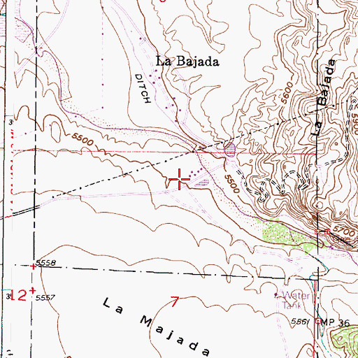 Topographic Map of Caada de Santa Fe, NM