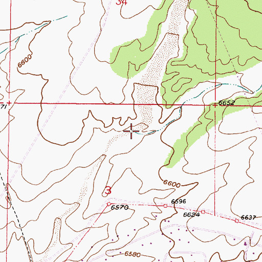 Topographic Map of Caada Ancha, NM