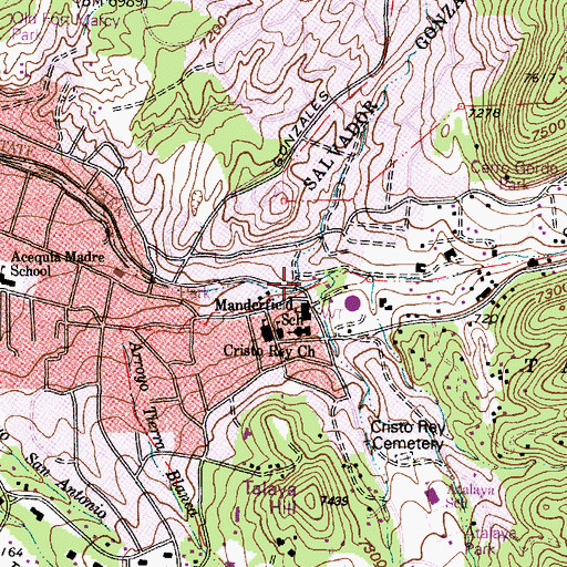 Topographic Map of Caada Ancha, NM