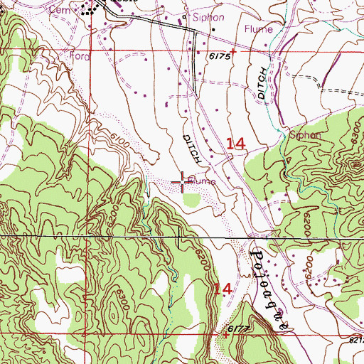 Topographic Map of Caada Ancha, NM