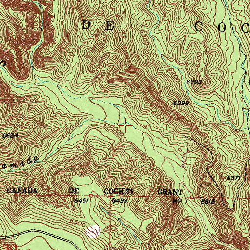 Topographic Map of Caada Camada, NM