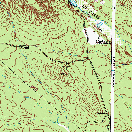Topographic Map of Caada de Cochiti Grant, NM