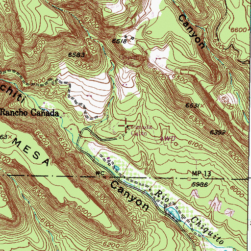 Topographic Map of Caada Cabin, NM