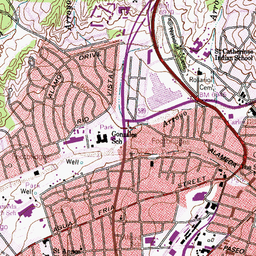 Topographic Map of Caada Rincon, NM