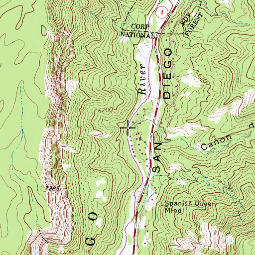 Topographic Map of Caon del Raphael Gallegos, NM