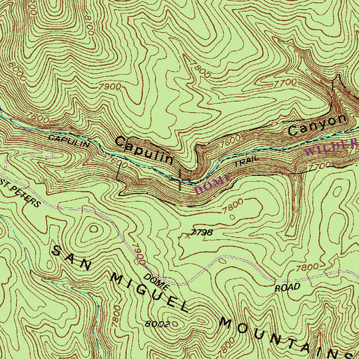 Topographic Map of Capulin Trail, NM