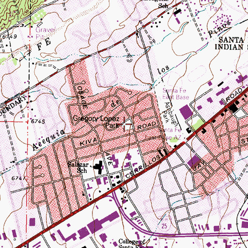 Topographic Map of Gregory Lopez Park, NM